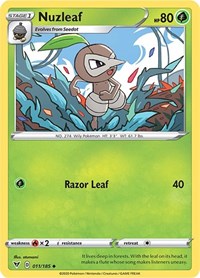 Nuzleaf (011/185) - SWSH04: Vivid Voltage