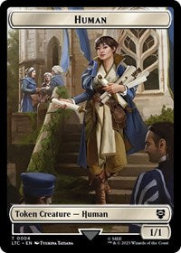 Human Human Soldier 0002 Double Sided Token (4 // 2) - Commander: The Lord of the Rings: Tales of Middle-earth