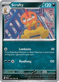 Scrafty (061/091) - SV: Paldean Fates