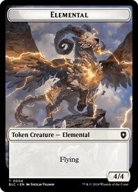 Elemental Shark Double Sided Token (4 // 16) - Commander: Bloomburrow