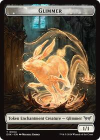 Glimmer Shard Double Sided Token (4 // 2) - Duskmourn: House of Horror
