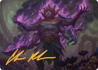 Rot Curse Rakshasa Art Card 13 54 Gold Stamped Signature (13) - Art Series: Tarkir: Dragonstorm