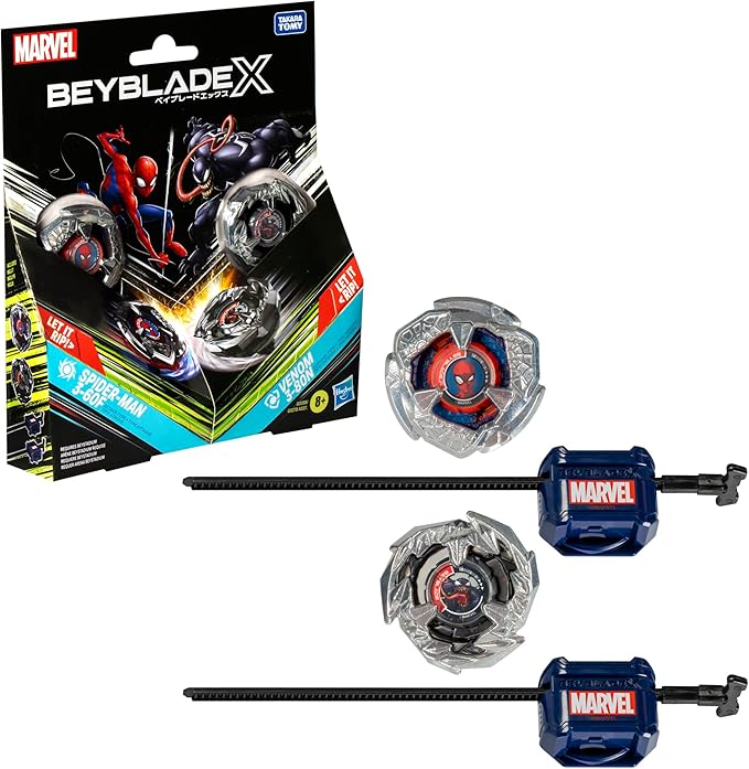 Beyblade X Marvel Spider-Man 3-60F vs. Venom 3-80N Multipack Set