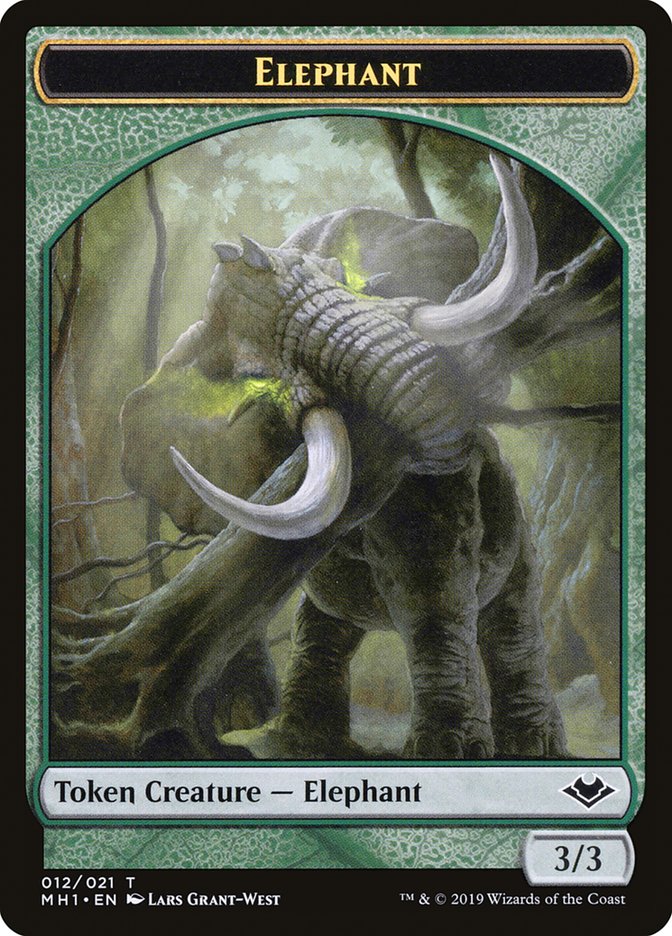 Elemental (008) // Elephant (012) Double-Sided Token [Modern Horizons Tokens]