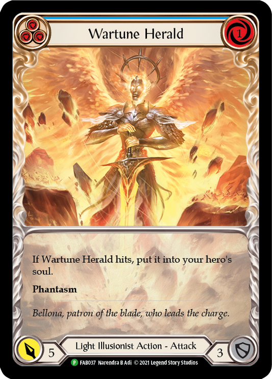 Wartune Herald (Blue Extended Art) [FAB037] (Promo)  Rainbow Foil