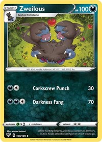 Zweilous (109/189) - SWSH03: Darkness Ablaze