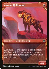 Akoum Hellhound Showcase (299) - Zendikar Rising