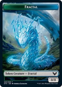 Fractal 3 Avatar 1 Double sided Token (3 // 1) - Strixhaven: School of Mages