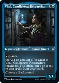 Vhal Candlekeep Researcher Foil Etched (490) - Commander Legends: Battle for Baldur's Gate