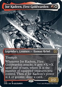 Jor Kadeen First Goldwarden Borderless (332) - Phyrexia: All Will Be One