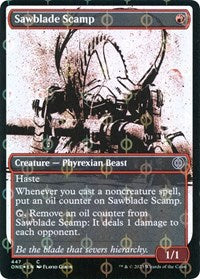 Sawblade Scamp Showcase Step and Compleat Foil (447) - Phyrexia: All Will Be One