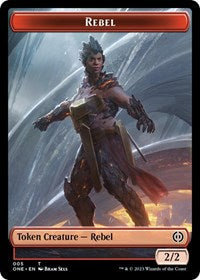 Rebel Phyrexian Golem Double sided Token (5 // 10) - Phyrexia: All Will Be One