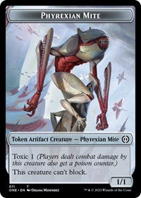 Phyrexian Mite 011 Phyrexian Golem Double sided Token (11 // 10) - Phyrexia: All Will Be One