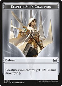 Warrior Emblem Elspeth Suns Champion Double sided Token (10 // 43) - Commander: March of the Machine - Back