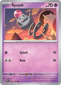 Spoink (090/197) - SV03: Obsidian Flames