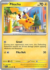 Pikachu 018 091 (018/091) - SV: Paldean Fates