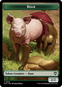 Boar Treasure Double Sided Token (16 // 18) - Commander: Outlaws of Thunder Junction