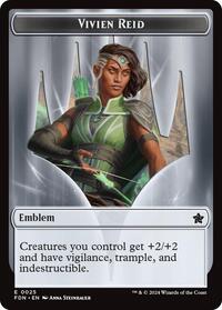 Emblem Vivien Reid Elf Warrior Double Sided Token (25 // 19) - Foundations