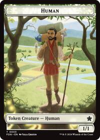 Human Knight Double Sided Token (3 // 4) - Foundations
