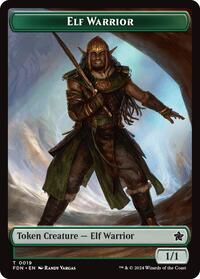 Elf Warrior Raccoon Doubled Sided Token (19 // 20) - Foundations