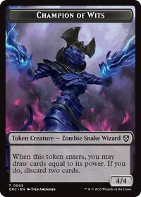 Champion of Wits Zombie 0003 Double Sided Token (5 // 3) - Commander: Aetherdrift