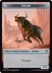 Golem 0014 Golem 0015 Double Sided Token (14 // 15) - Commander: Aetherdrift