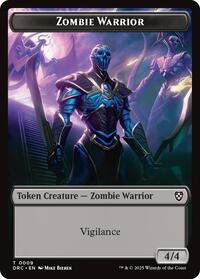 Zombie Army Zombie Warrior Double Sided Token (8 // 9) - Commander: Aetherdrift - Back