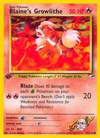 Blaine's Growlithe (62) (062/132) - Gym Heroes