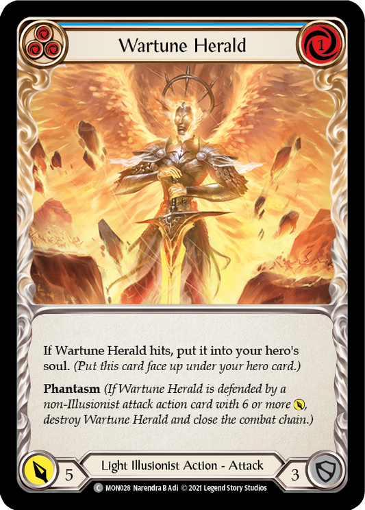 Wartune Herald (Blue) [MON028-RF] (Monarch)  1st Edition Rainbow Foil