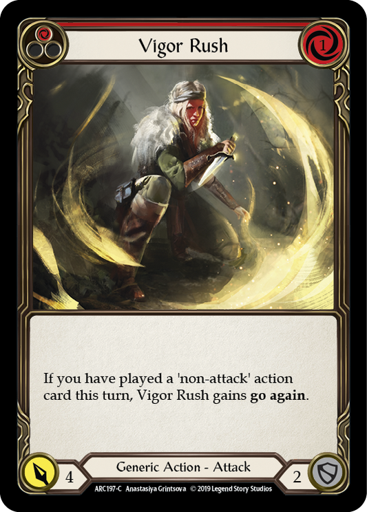 Vigor Rush (Red) [ARC197-C] (Arcane Rising)  1st Edition Rainbow Foil