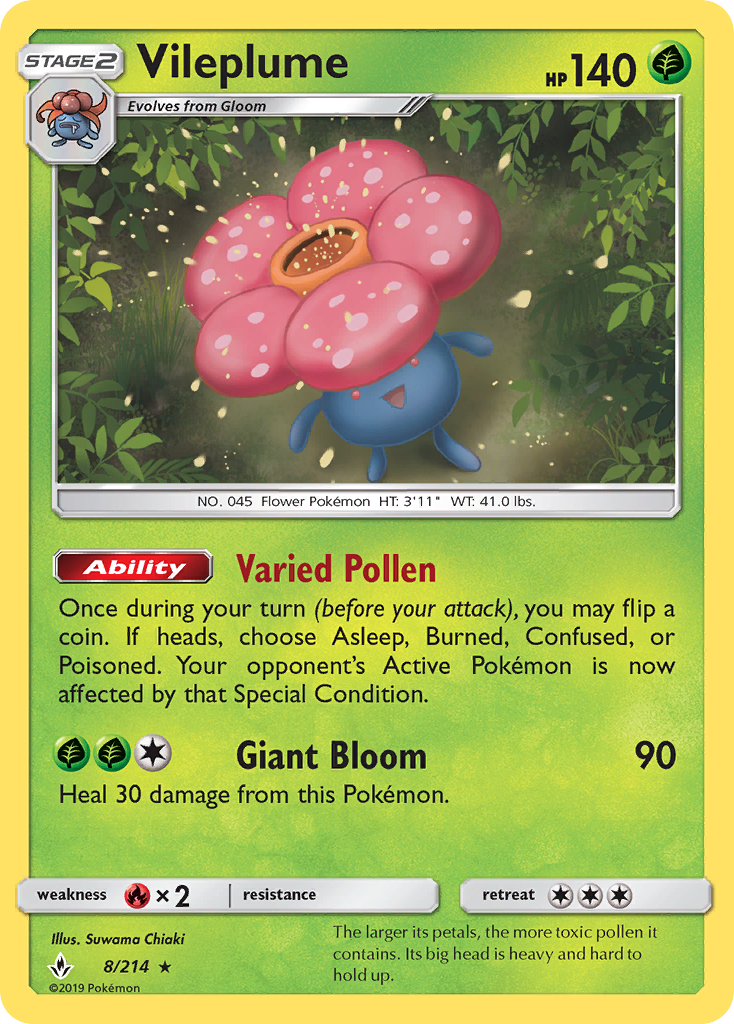 Vileplume (8/214) [Sun & Moon: Unbroken Bonds]