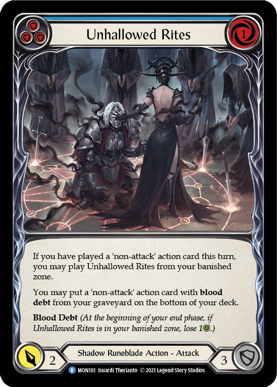 Unhallowed Rites (Blue) [MON161-RF] (Monarch)  1st Edition Rainbow Foil