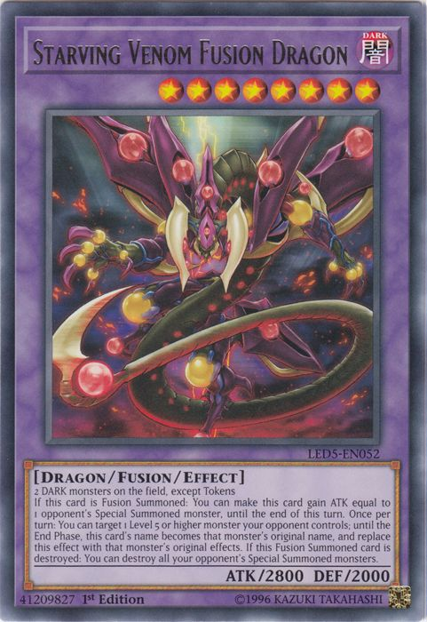 Starving Venom Fusion Dragon [LED5-EN052] Rare