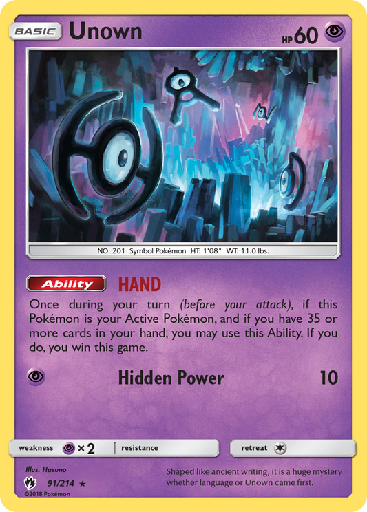 Unown (91/214) [Sun & Moon: Lost Thunder]