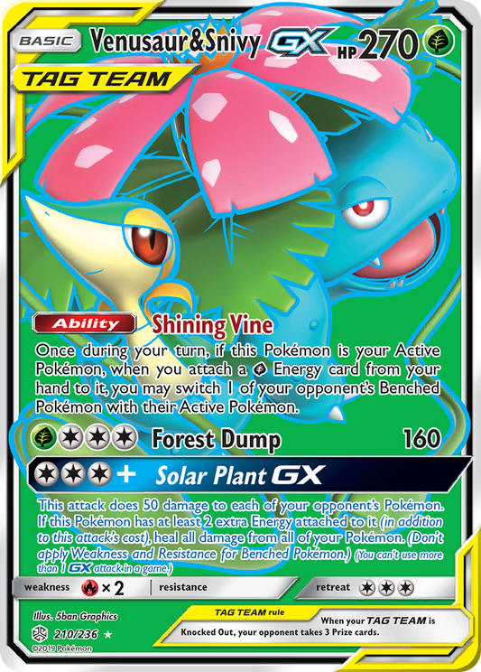 Venusaur & Snivy GX (210/236) [Sun & Moon: Cosmic Eclipse]