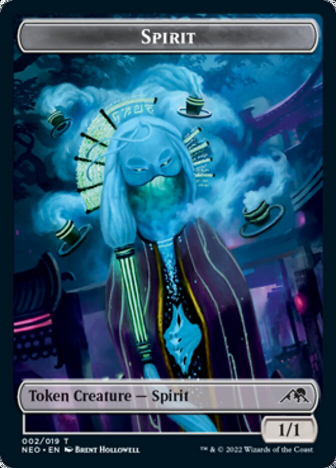 Spirit (002) // Treasure Double-Sided Token [Kamigawa: Neon Dynasty Tokens]