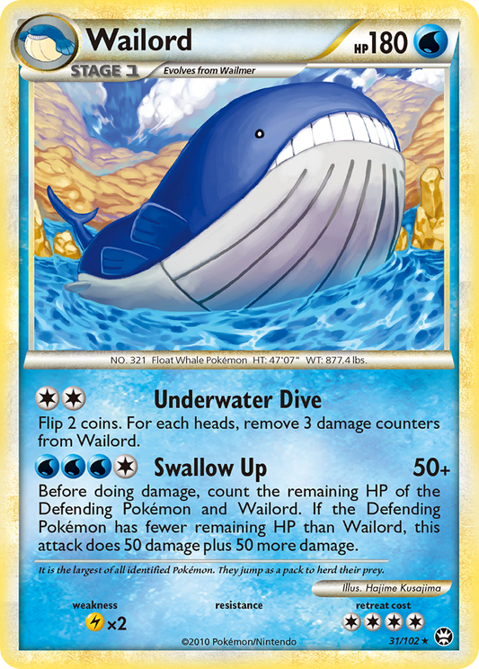 Wailord (31/102) [HeartGold & SoulSilver: Triumphant]